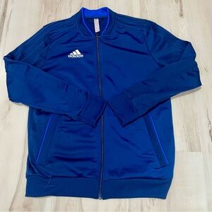 Adidas Kids Youth Tracksuit Jacket Size Large Navy Blue 3-Stripes Zipper Pockets